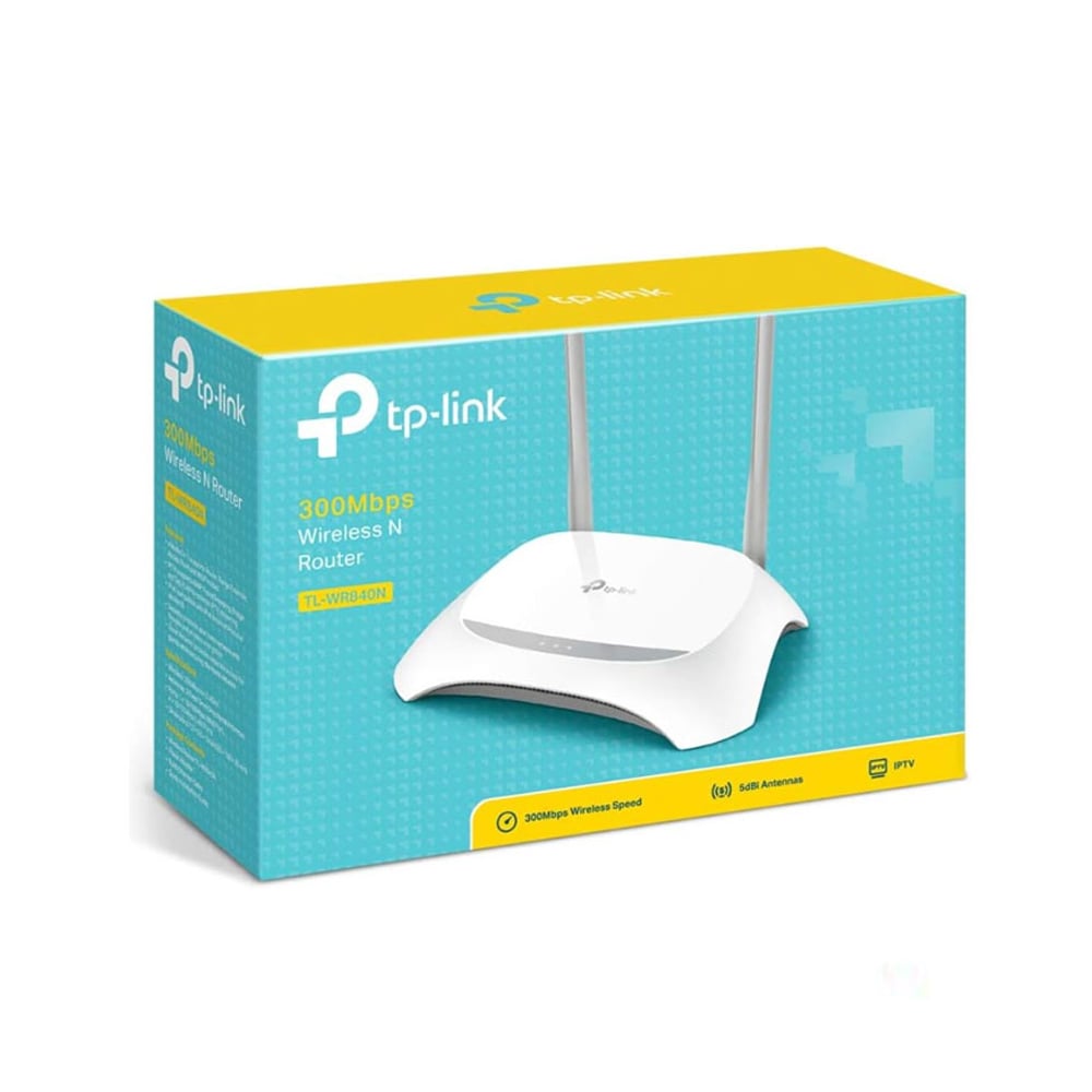 ROUTER TP-LINK TL-WR840N 300 MBPS CON 2 ANTENAS EXTERNAS Y SEÑAL POTENTE DE 5DBI - 1
