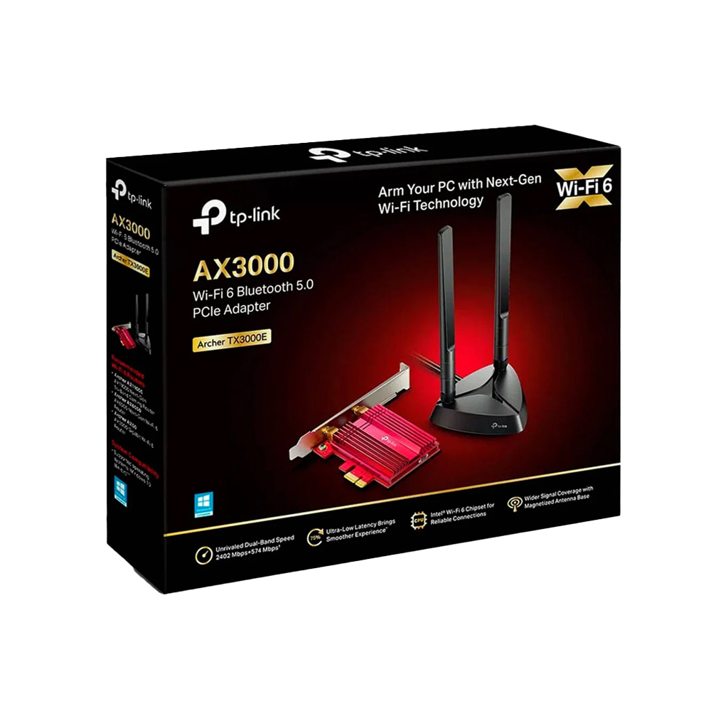 TARJETA DE RED WI-FI Y BLUETOOTH TP-LINK ARCHER TX3000E, ALTA VELOCIDAD PCIE, CONEXIÓN ESTABLE - 1