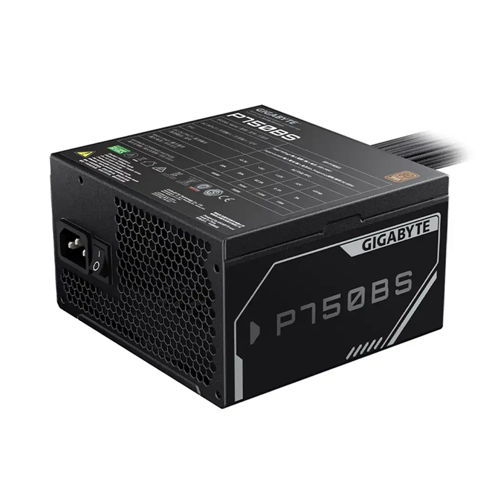 FUENTE DE ALIMENTACIÓN GIGABYTE P750BS 750W ATX 80 PLUS BRONZE, EFICIENTE Y COMPATIBLE 100V-240V - 1