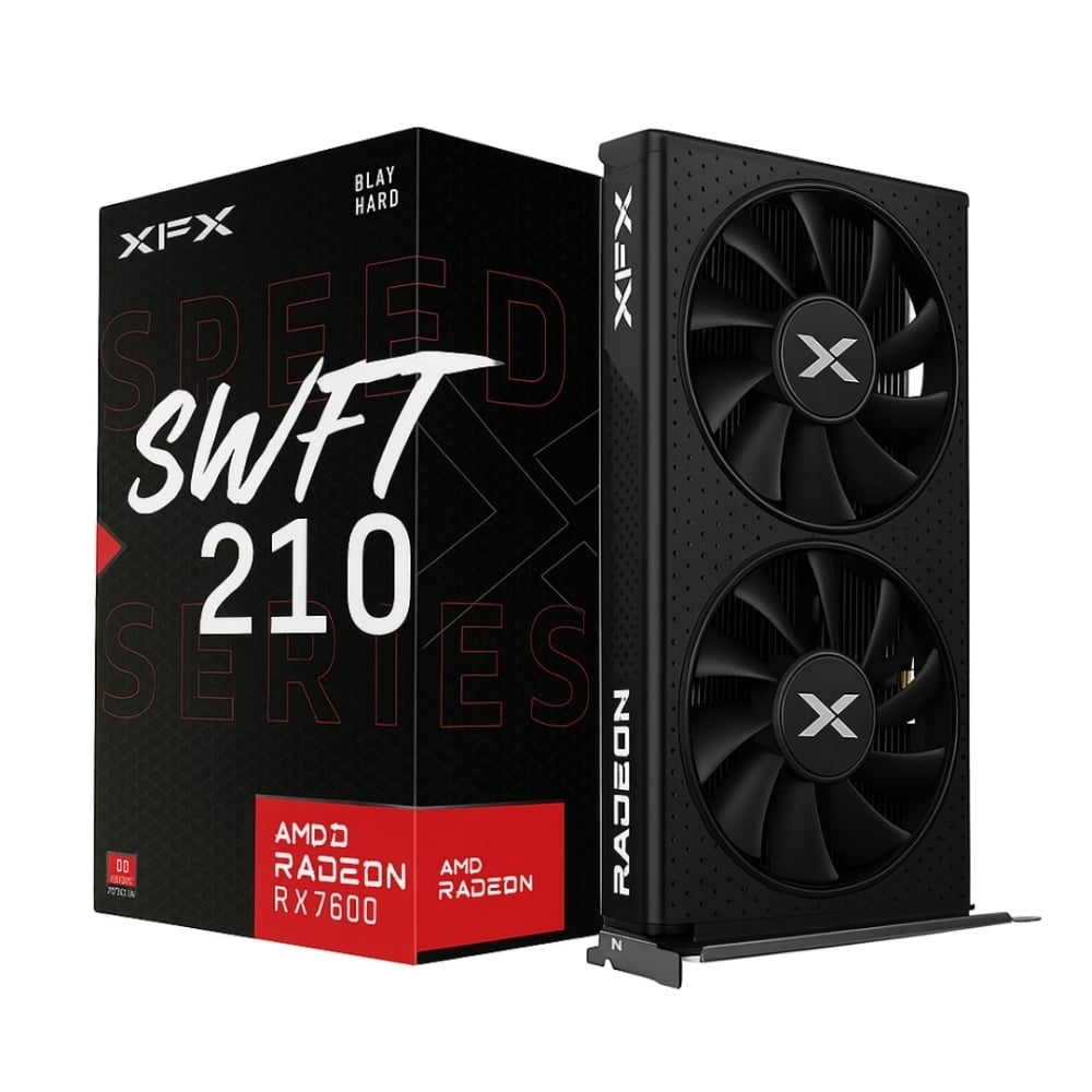XFX RADEON RX 7600 8GB 128-BIT - TARJETA GRÁFICA ALTA VELOCIDAD PARA GAMING Y DISEÑO - 1