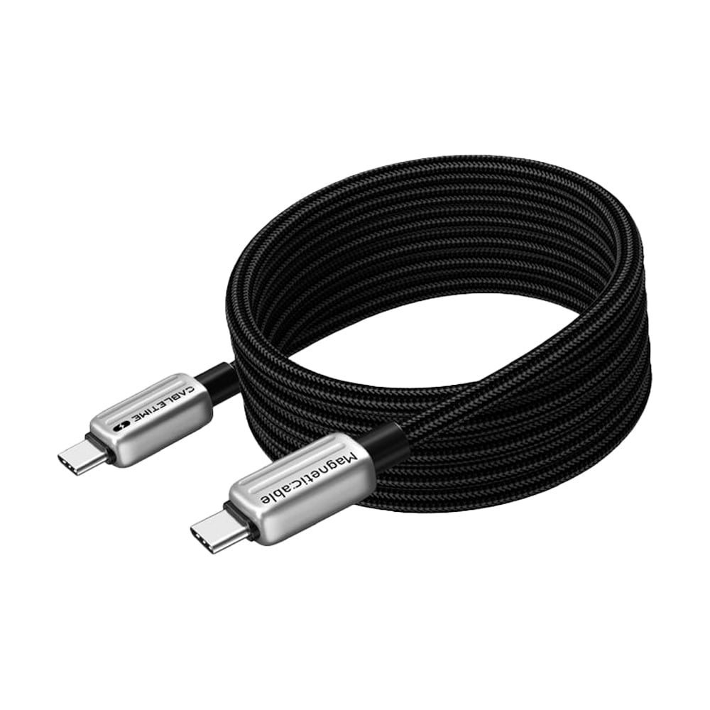 CABLE USB-C A USB-C 1M CABLETIME CU08H 240W, ALTA VELOCIDAD, COLOR NEGRO, PARA CARGA RÁPIDA Y TRANSFERENCIA. - 1