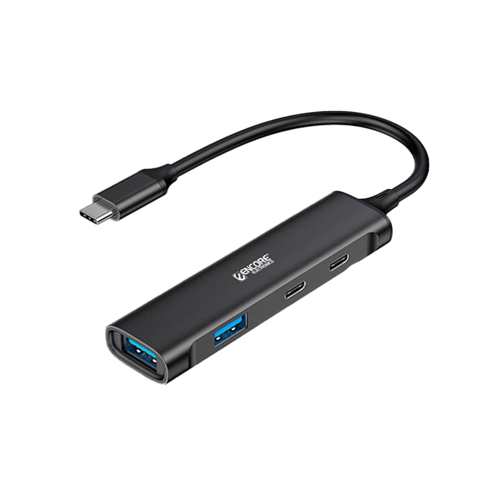 HUB USB-C 4 PUERTOS ENCORE EN-UC4H-32C2 NEGRO, ULTRA RÁPIDO USB 3.0 PARA CONEXIONES EFICIENTES - 1
