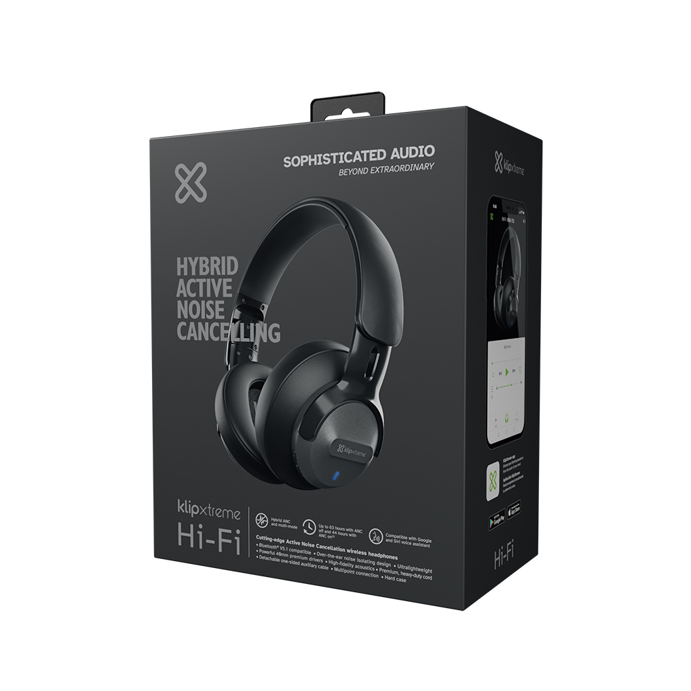 AURICULARES KLIP XTREME KNH-750GR INALÁMBRICOS CON ANC, 44 HORAS DE BATERÍA, COLOR GRIS PARA AUDIO EN CASA - 1