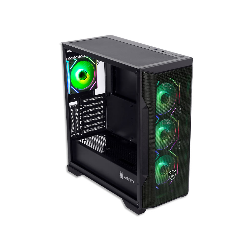 CAJA MID TOWER ANTRYX FX 710U CON MALLA ARGB Y 4 VENTILADORES PARA UN EXCELENTE FLUJO DE AIRE - 1