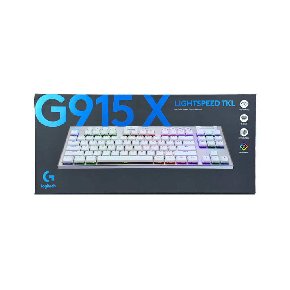 TECLADO MECÁNICO LOGITECH G915 TKL - LIGHTSPEED BLUETOOTH, RGB, BLANCO, ULTRA DELGADO Y RÁPIDO - 1