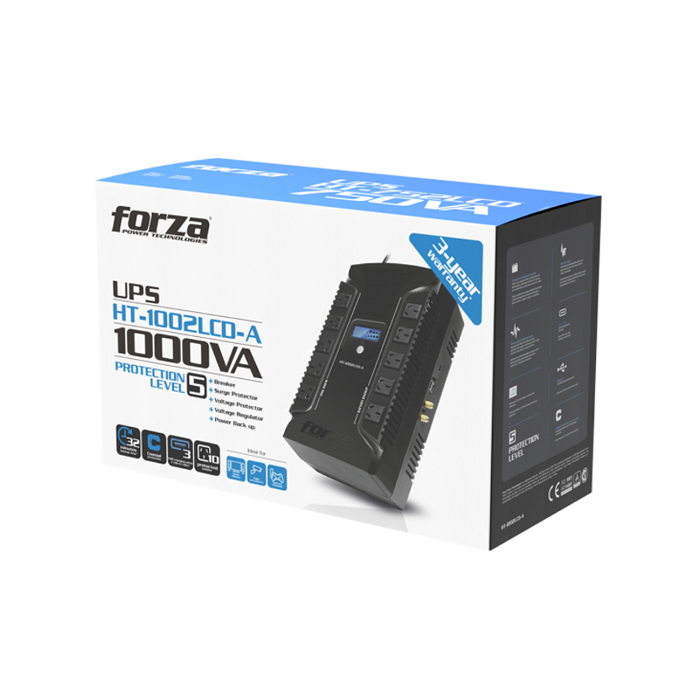 FORZA UPS 600W 1000 VA - LÍNEA INTERACTIVA, PERFECTA PARA PROTEGER TUS DISPOSITIVOS ELECTRÓNICOS EN 220V - 1