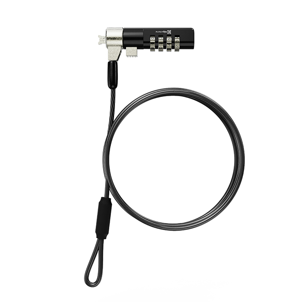 CABLE DE SEGURIDAD KLIP XTREME PARA NOTEBOOK - CANDADO DE COMBINACIÓN - DISEÑO EN CUÑA - 1