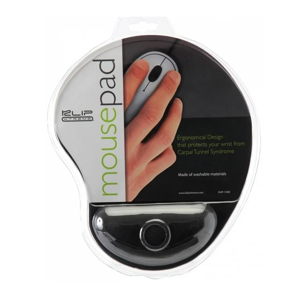 MOUSE PAD KLIP XTREME KMP-100B CON REPOSAMUÑECAS ERGONÓMICO, IDEAL PARA COMODIDAD Y PRODUCTIVIDAD - 1