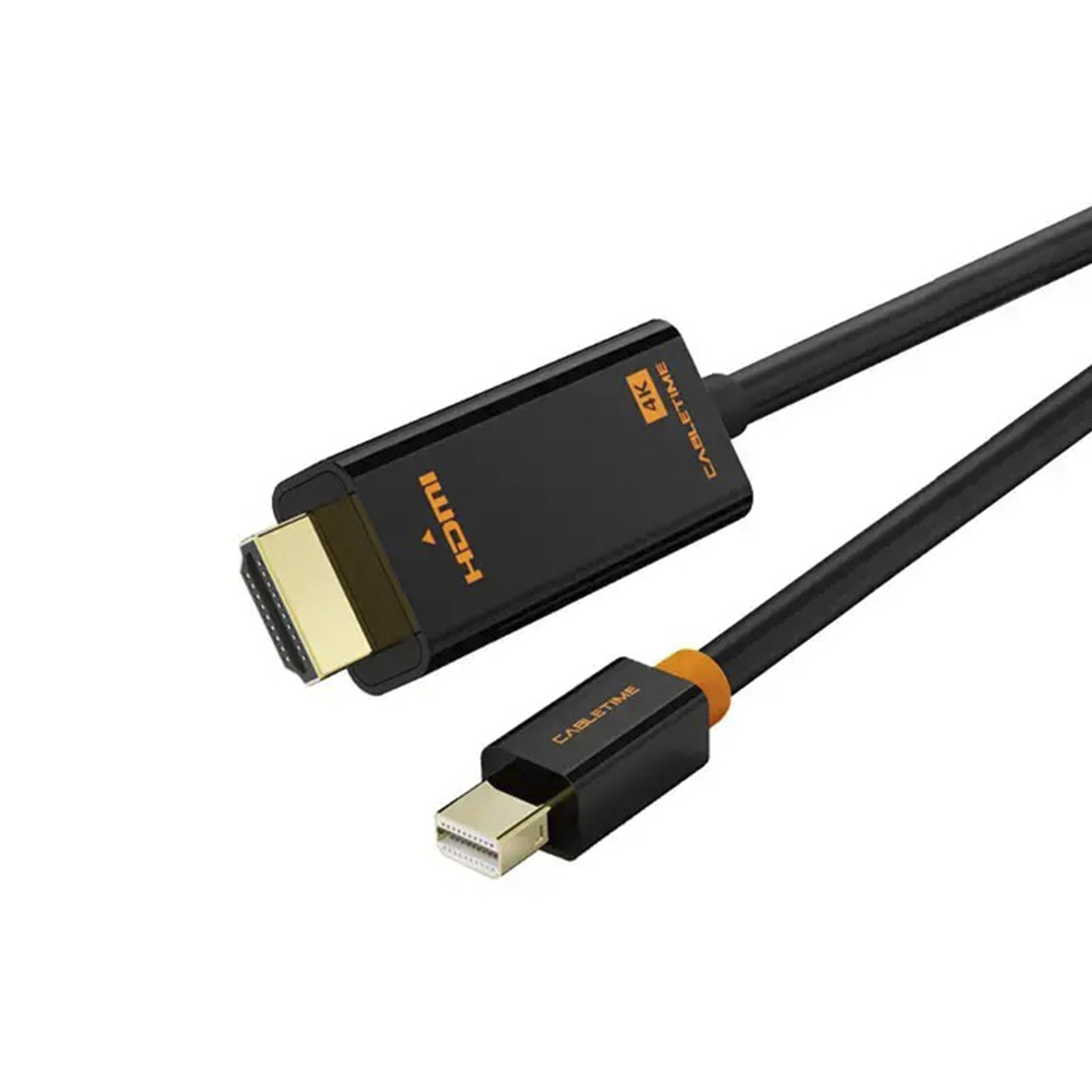 CABLE MINI DP A HDMI 3M CABLETIME CD51N - CONEXIÓN RÁPIDA Y ALTA CALIDAD PARA PANTALLAS - 1