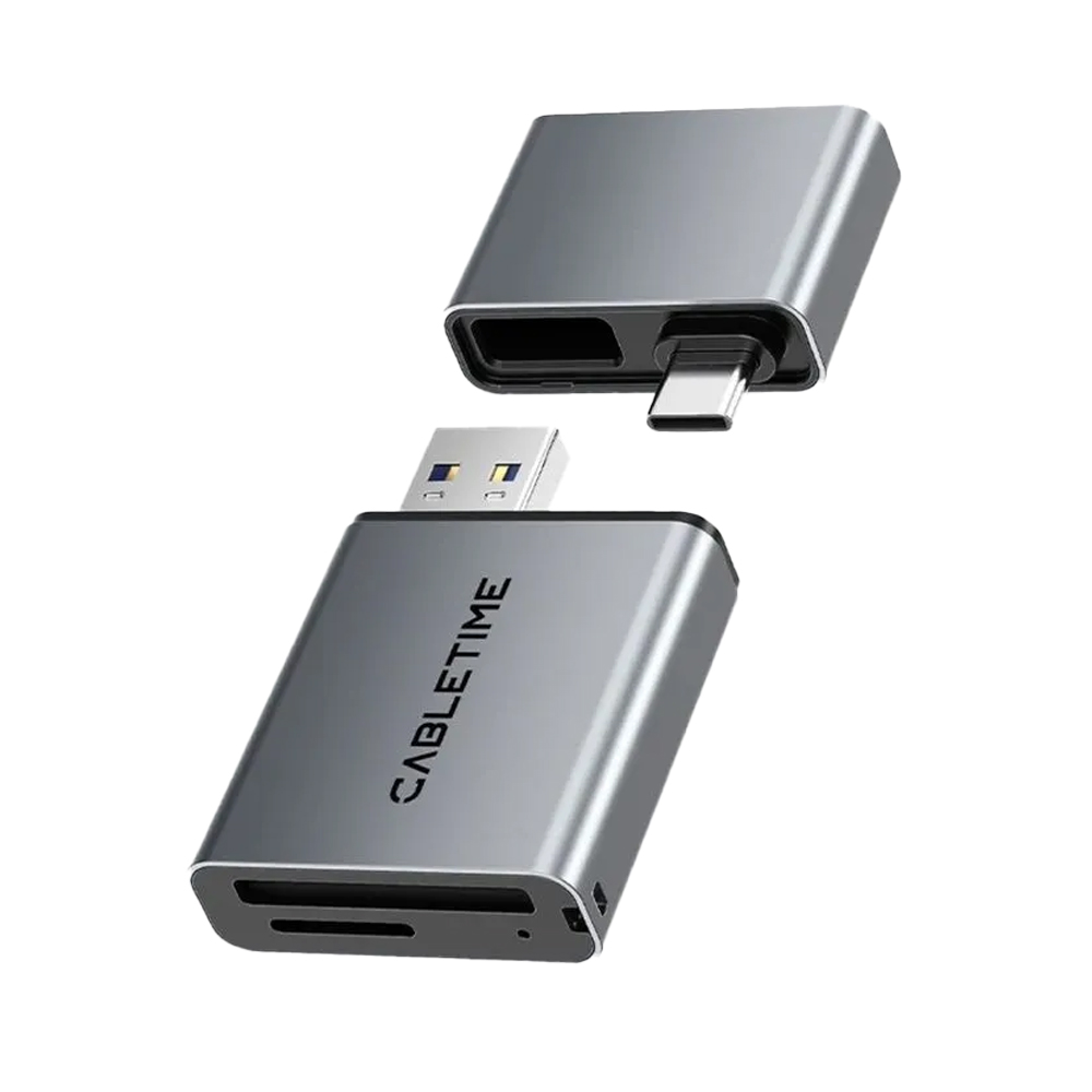 LECTOR Y GRABADOR DE TARJETAS DE MEMORIA CABLETIME CB49G 3 EN 1, COMPACTO Y VERSÁTIL - 1