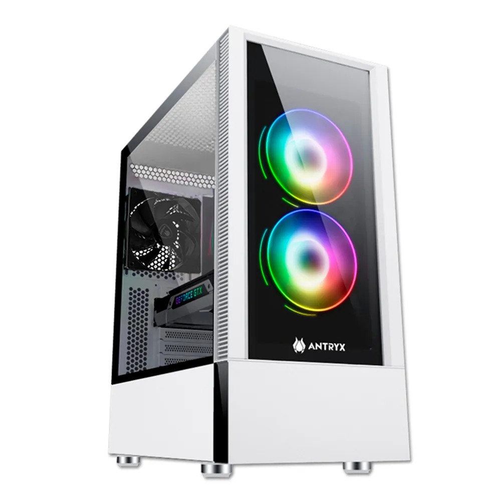 CASE MID TOWER ANTRYX RX-460 ARGB SISTEMA DE VENTILACIÓN RGB WHITE - 1