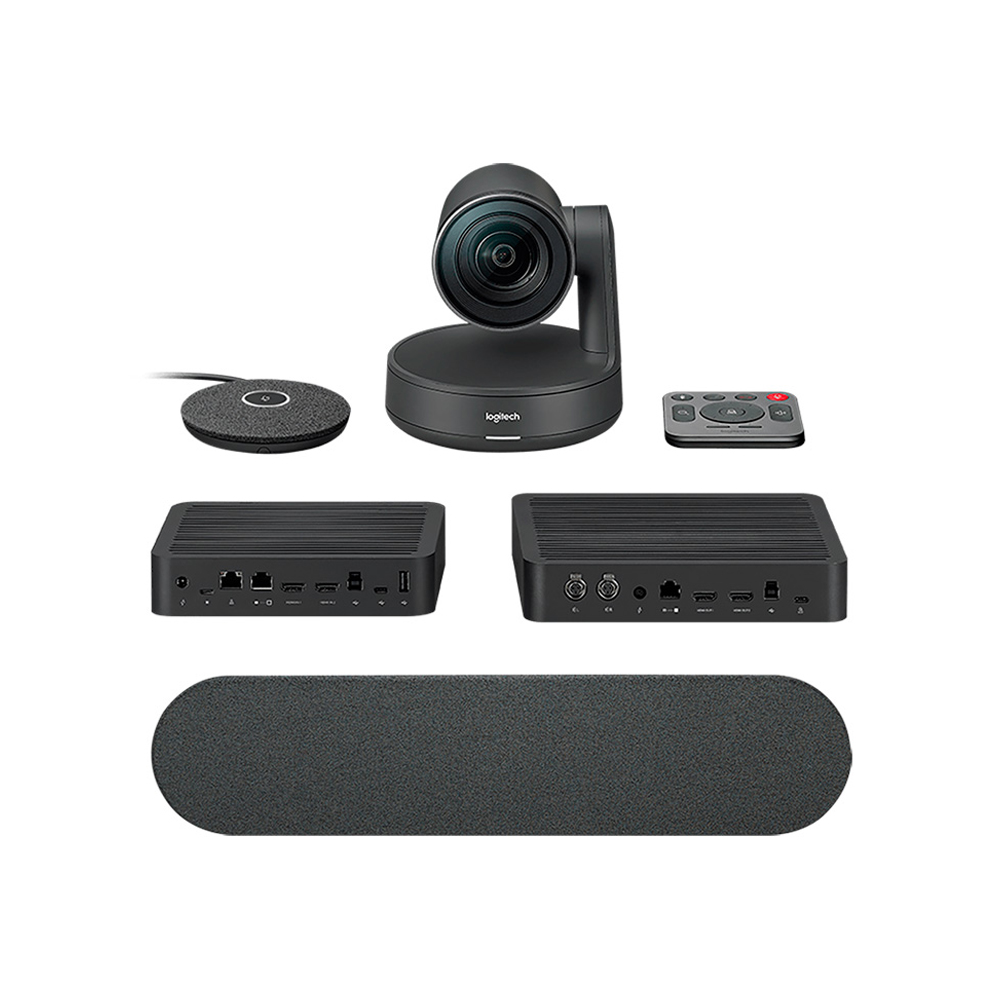CÁMARA LOGITECH RALLY KIT PARA CONFERENCIAS, INCLUYE ALTAVOZ Y MICRÓFONO, COLOR NEGRO - 1