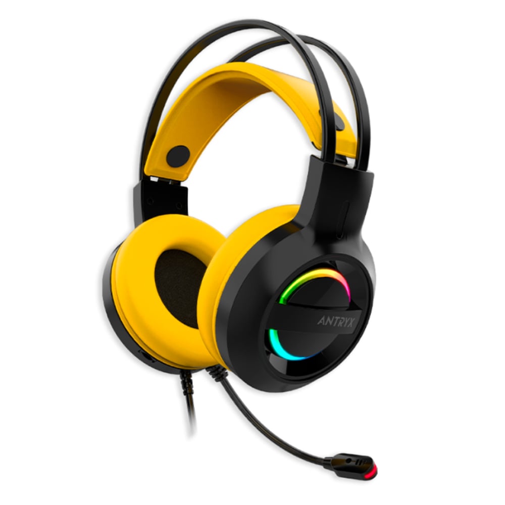 AURICULAR GAMING ANTRYX IRIS-K 7.1, COLOR AMARILLO, SONIDO ENVOLVENTE Y CONEXIÓN USB PARA PC - 1