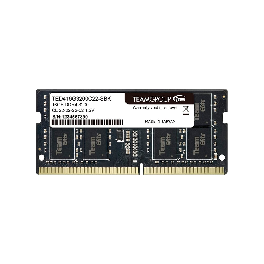 MEMORIA RAM TEAMGROUP ELITE 16GB DDR4 SO-DIMM 3200MHZ CL22 PARA PORTÁTIL - ALTA VELOCIDAD Y RENDIMIENTO - 1