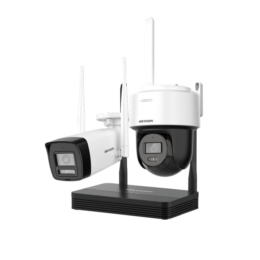 VIDEOVIGILANCIA WIFI HIKVISION NKS424W03H 4MP CON NVS Y CÁMARAS BULLET Y PT DOME - 1