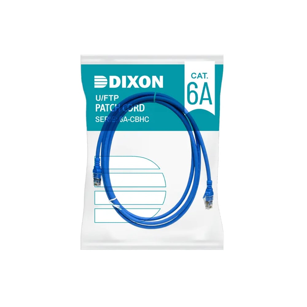 CABLE DE RED PATCH CORD DIXON 2M CAT 6A AZUL - ALTA VELOCIDAD Y CONECTIVIDAD SUPERIOR - 1