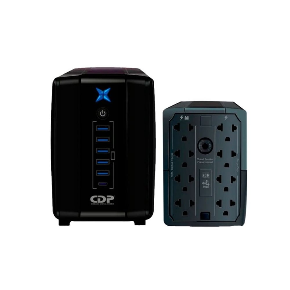 PROTECTOR DE ENERGÍA CDP UPS R-UPR1008I 1000VA 500W 220V - IDEAL PARA PC Y EQUIPOS ELECTRÓNICOS - 1