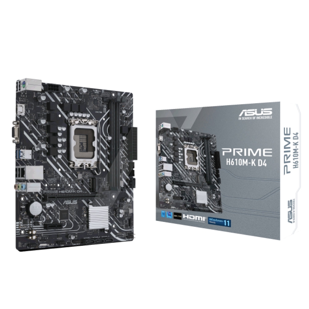 PLACA MADRE ASUS PRIME H610M-K D4 MATX LGA 1700 PARA DDR4 - ALTO RENDIMIENTO Y CONECTIVIDAD AVANZADA - 1