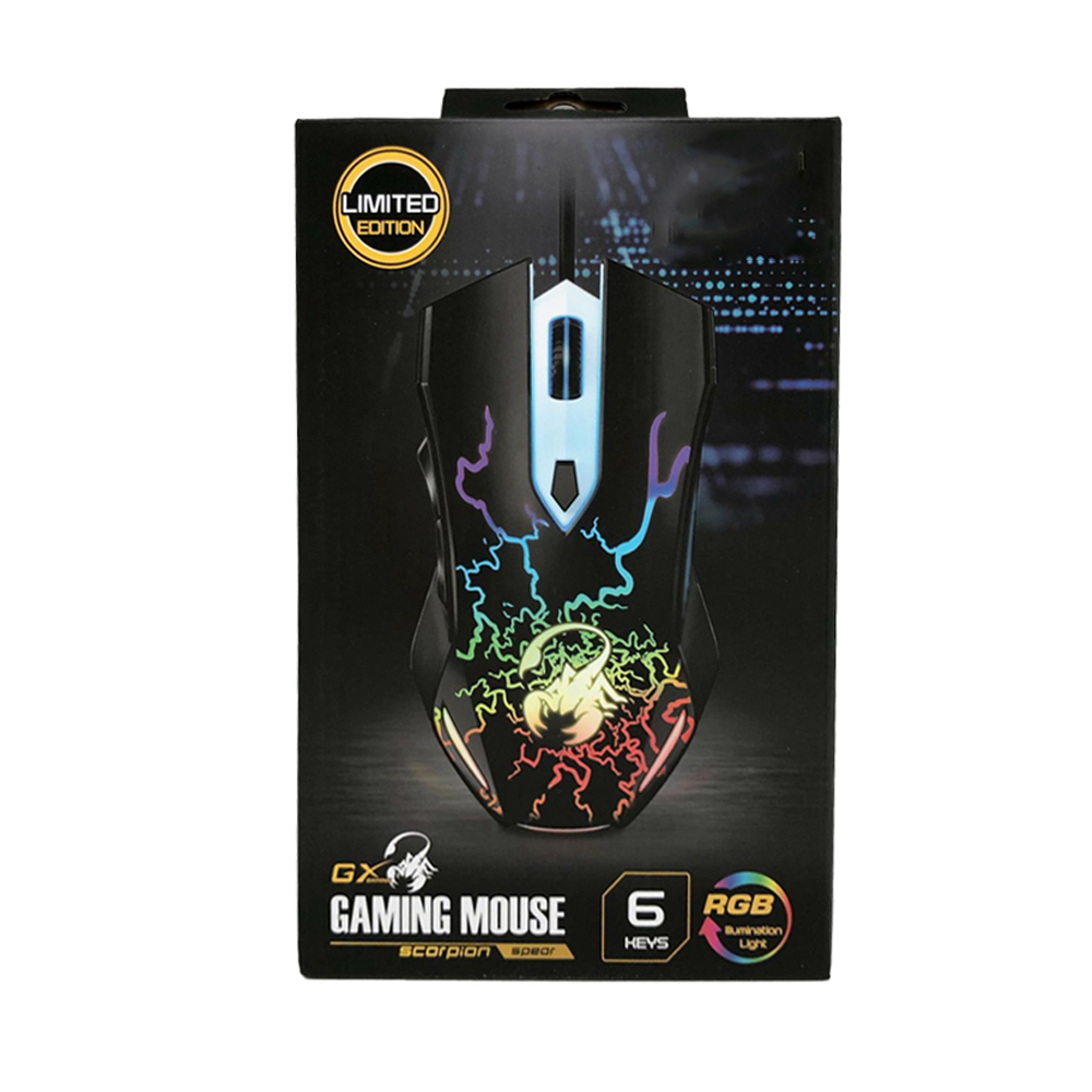 MOUSE GAMING GENIUS GX SCORPION SPEAR, NEGRO, PRECISIÓN Y ERGONOMÍA PARA JUGADORES AVANZADOS - 1