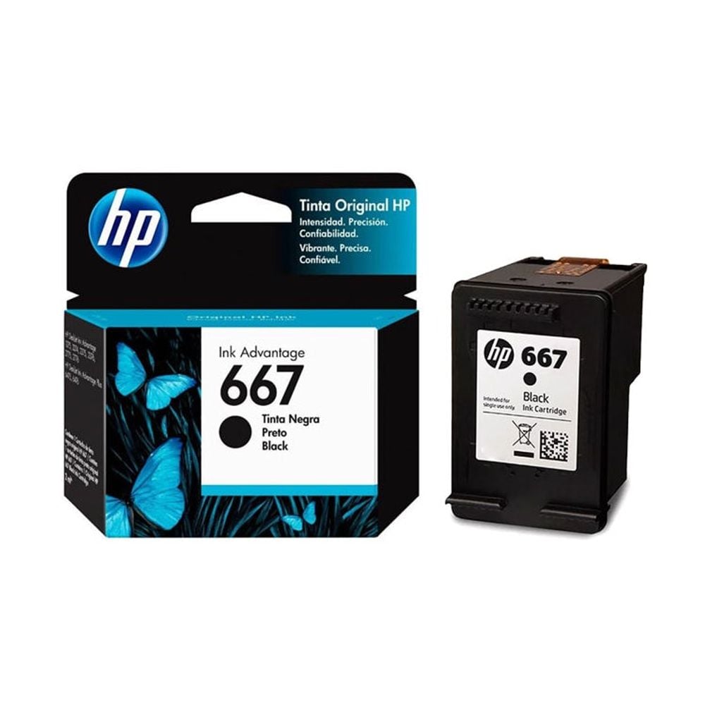 CARTUCHO DE TINTA HP 667 CAPACIDAD 3YM79AL COLOR NEGRO - 1
