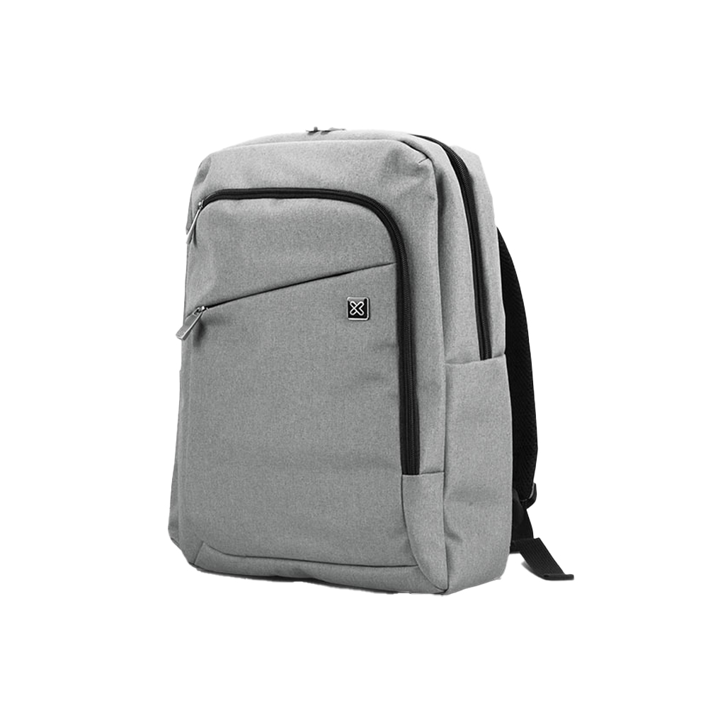 MOCHILA PARA LAPTOP KLIP XTREME DE 15.6' EN POLIÉSTER 100D - COLOR GRIS CLARO, LIGERA Y RESISTENTE - 1