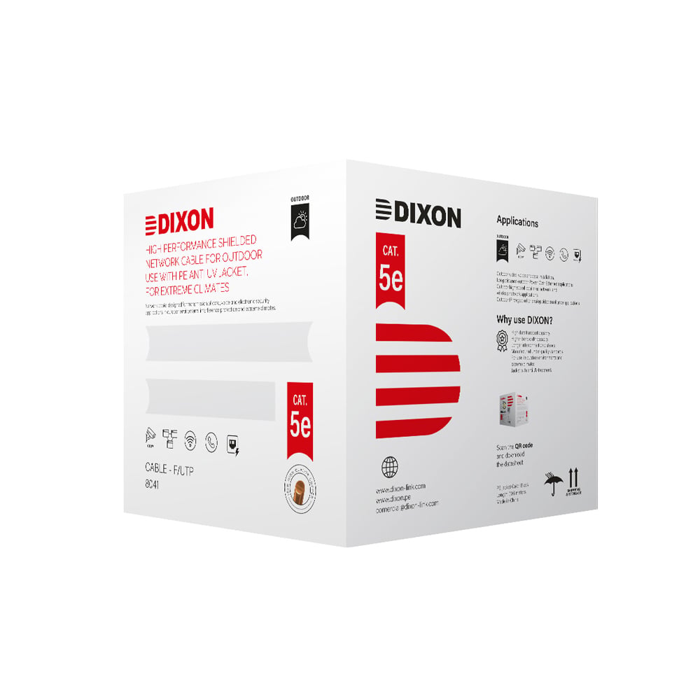 CABLE DE RED CAT-5E DIXON 8041 - 305M, IDEAL PARA EXTERIOR, CONEXIÓN RÁPIDA Y FIABLE - 1