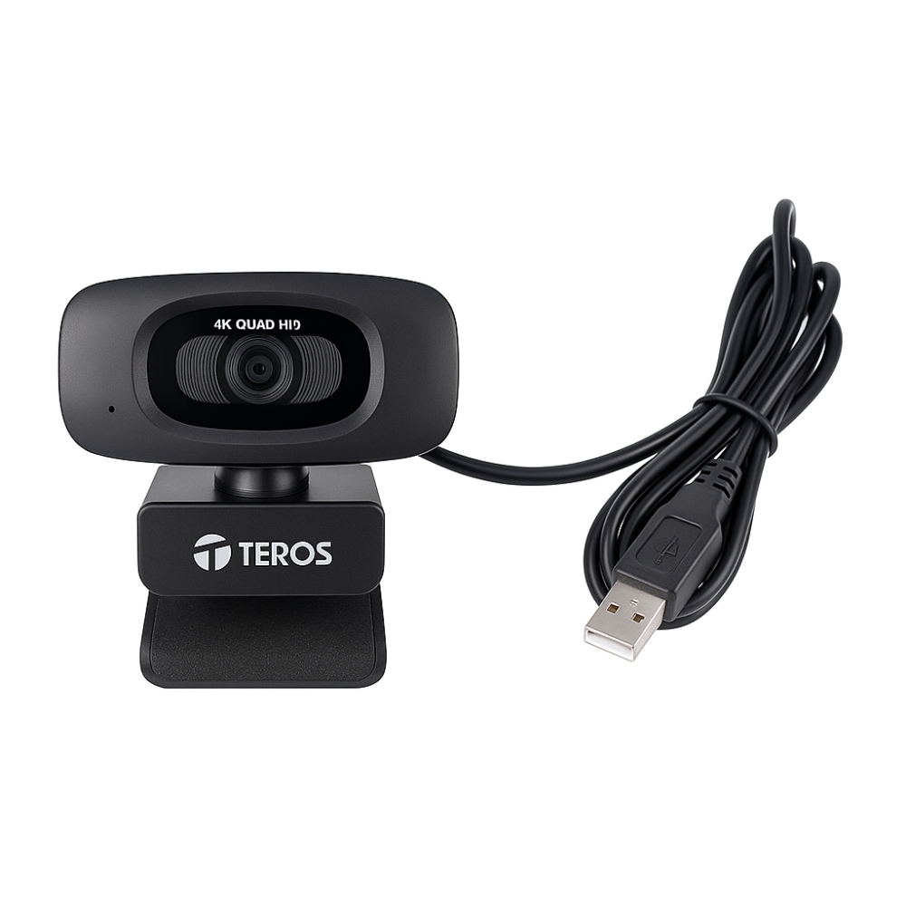 WEBCAM 4K TEROS TE-9073N CON MICRÓFONO Y CONEXIÓN USB 2.0 PARA VIDEOLLAMADAS NÍTIDAS - 1