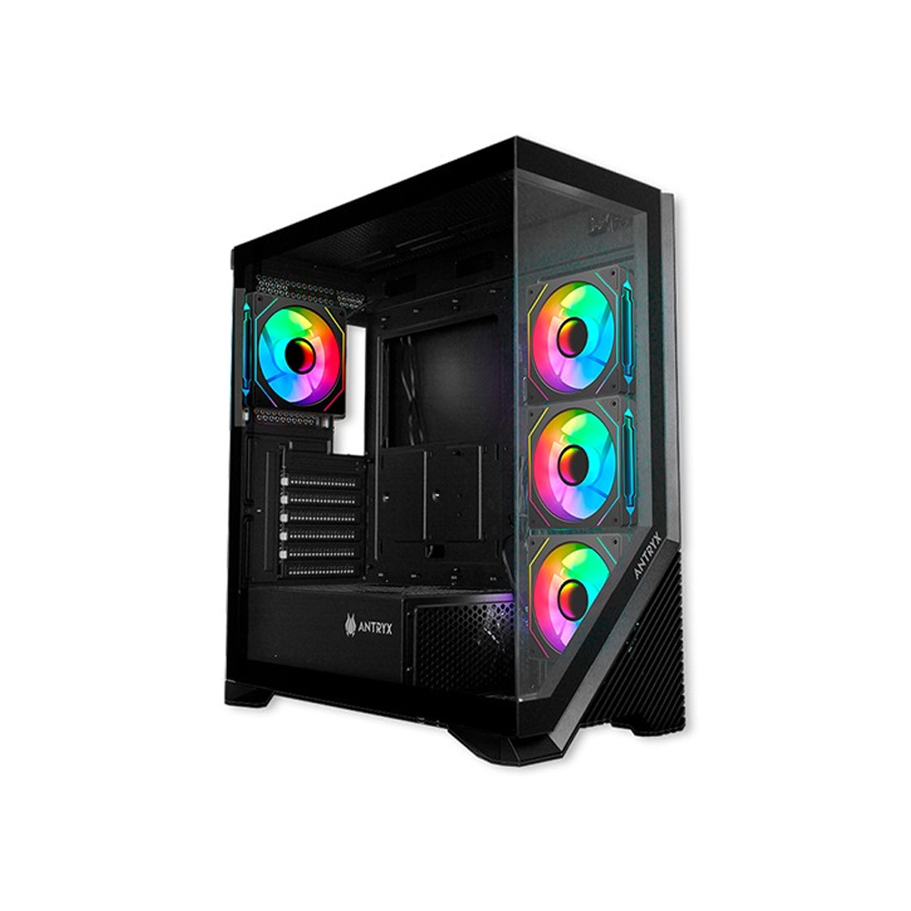 CAJA MID TOWER ANTRYX FX 650 ARGB NEGRA CON ILUMINACIÓN LED RGB Y GRAN VENTILACIÓN, IDEAL PARA GAMERS - 1