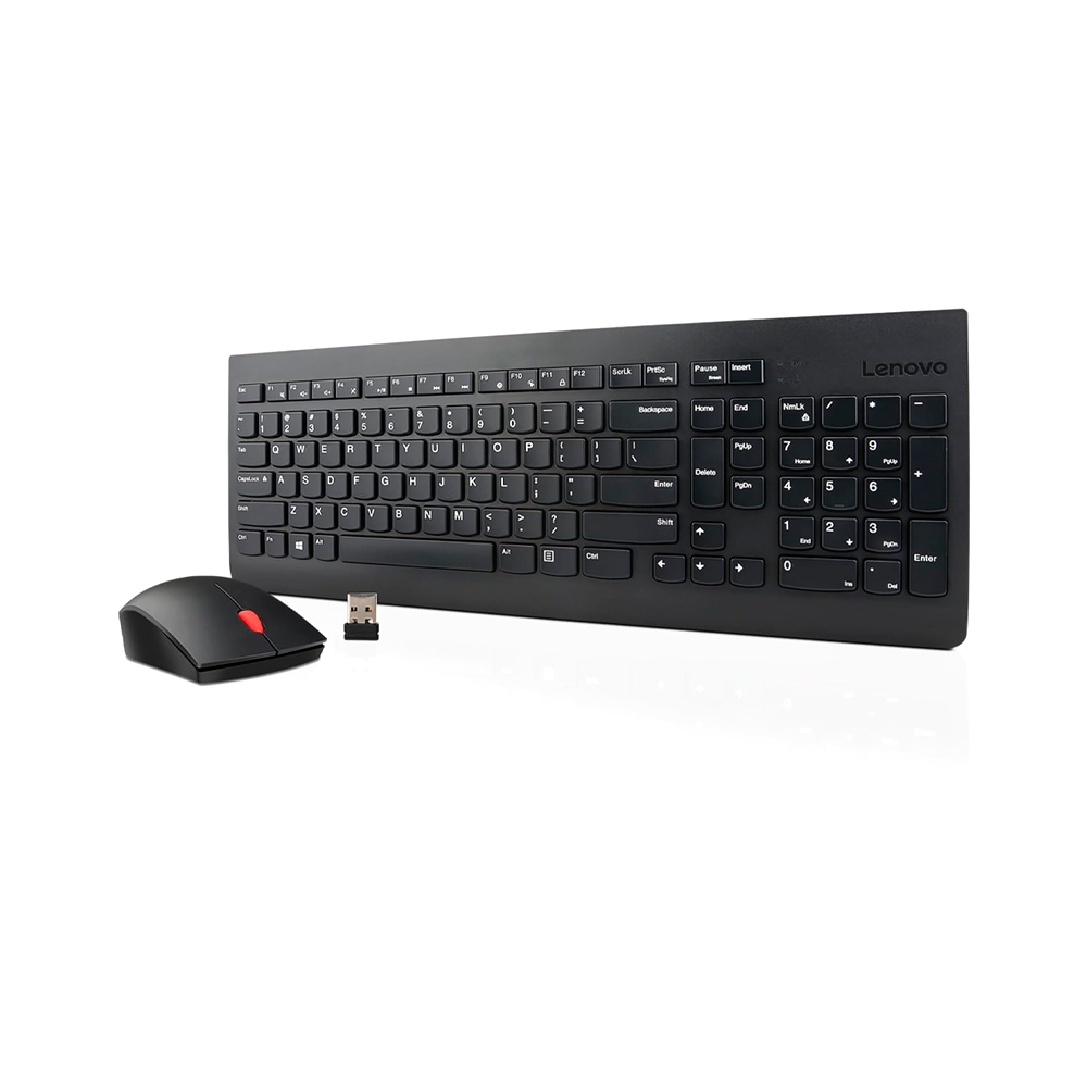 TECLADO Y MOUSE INALÁMBRICOS LENOVO COMBO NEGRO - CONFORT Y ESTILO PARA TU ESCRITORIO - 1