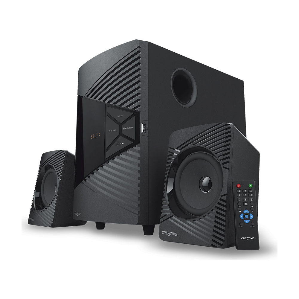 PARLANTE 2.1 CREATIVE SBS E2500 CON BLUETOOTH Y RADIO FM - CONEXIÓN USB, SONIDO POTENTE Y COMPACTO - 1