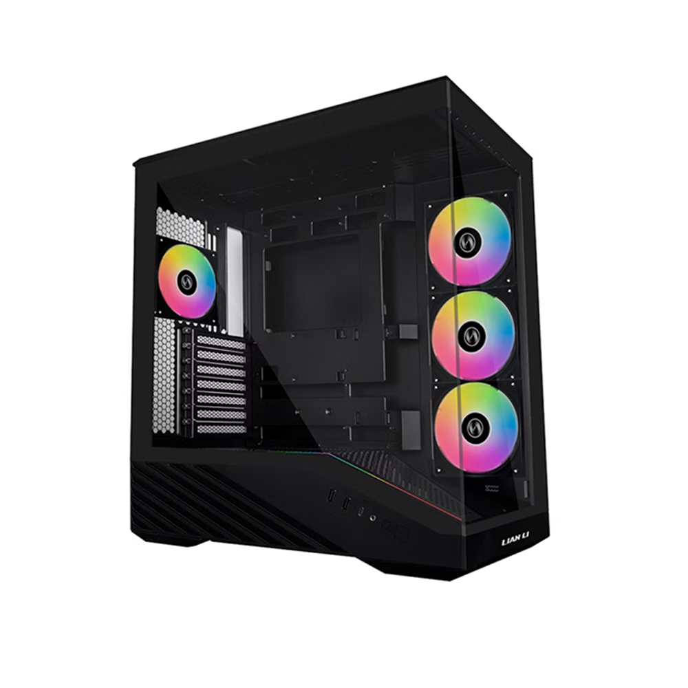 CAJA MID TOWER LIAN LI VECTOR 100 CON 4 VENTILADORES ARGB EN NEGRO - ESPACIO Y ESTILO IDEAL - 1
