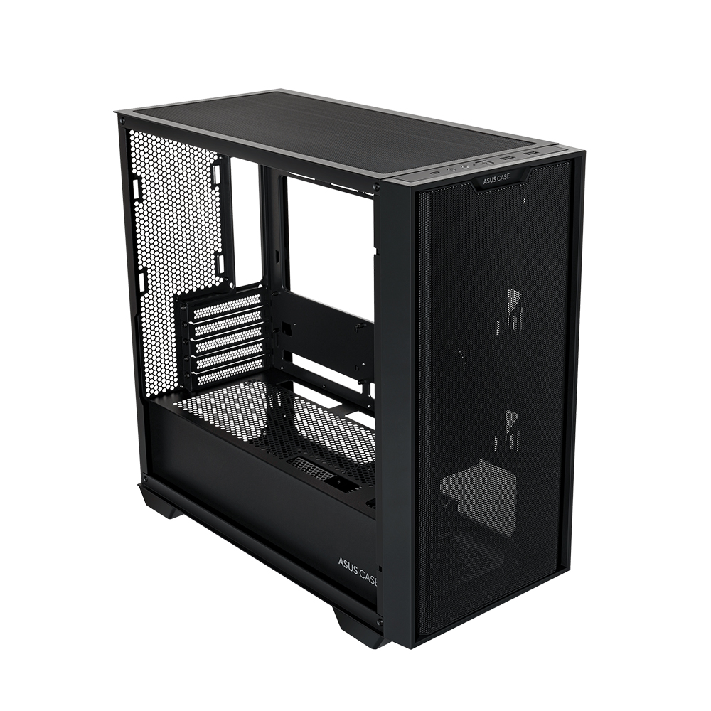 CAJA MINI TORRE ASUS A21 EN COLOR NEGRO, DISEÑO COMPACTO Y ELEGANTE IDEAL PARA TU SETUP GAMING - 1