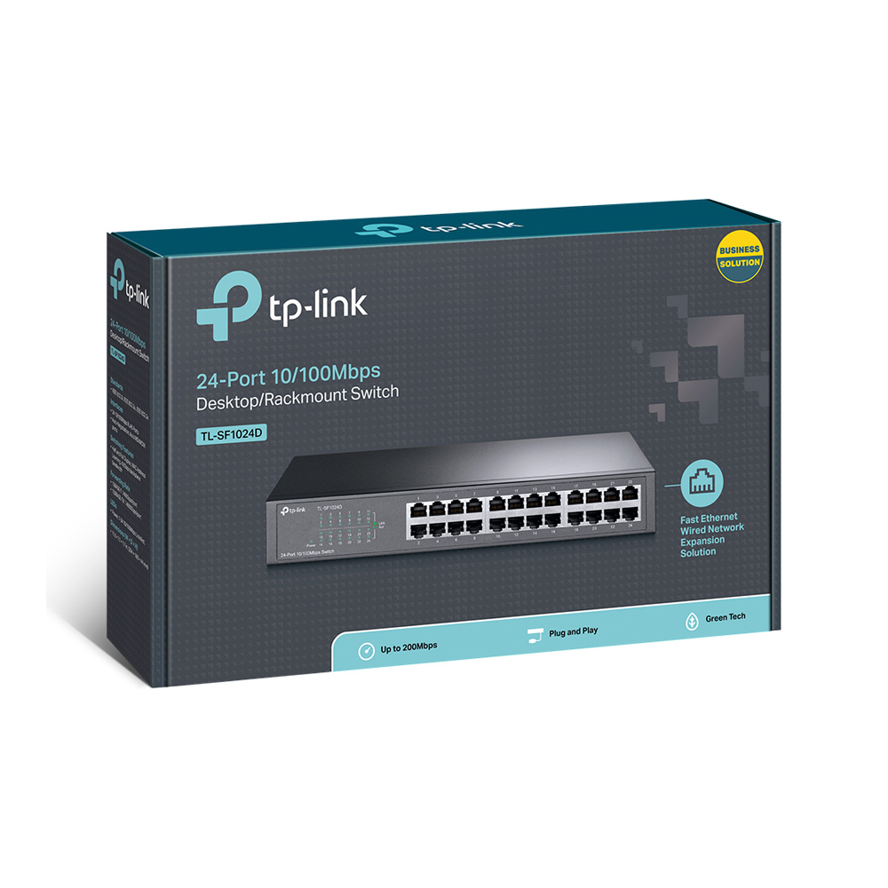 CONMUTADOR TP-LINK TL-SF1024D DE 24 PUERTOS 10/100 PARA SOBREMESA - CONECTIVIDAD RÁPIDA Y EFICIENTE - 1