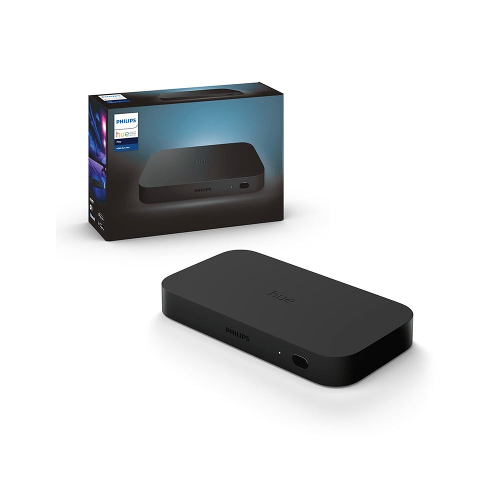 PHILIPS HUE PLAY HDMI SYNC BOX, CONTROLADOR LED INALÁMBRICO, BLUETOOTH 4.2, COLOR NEGRO - 1
