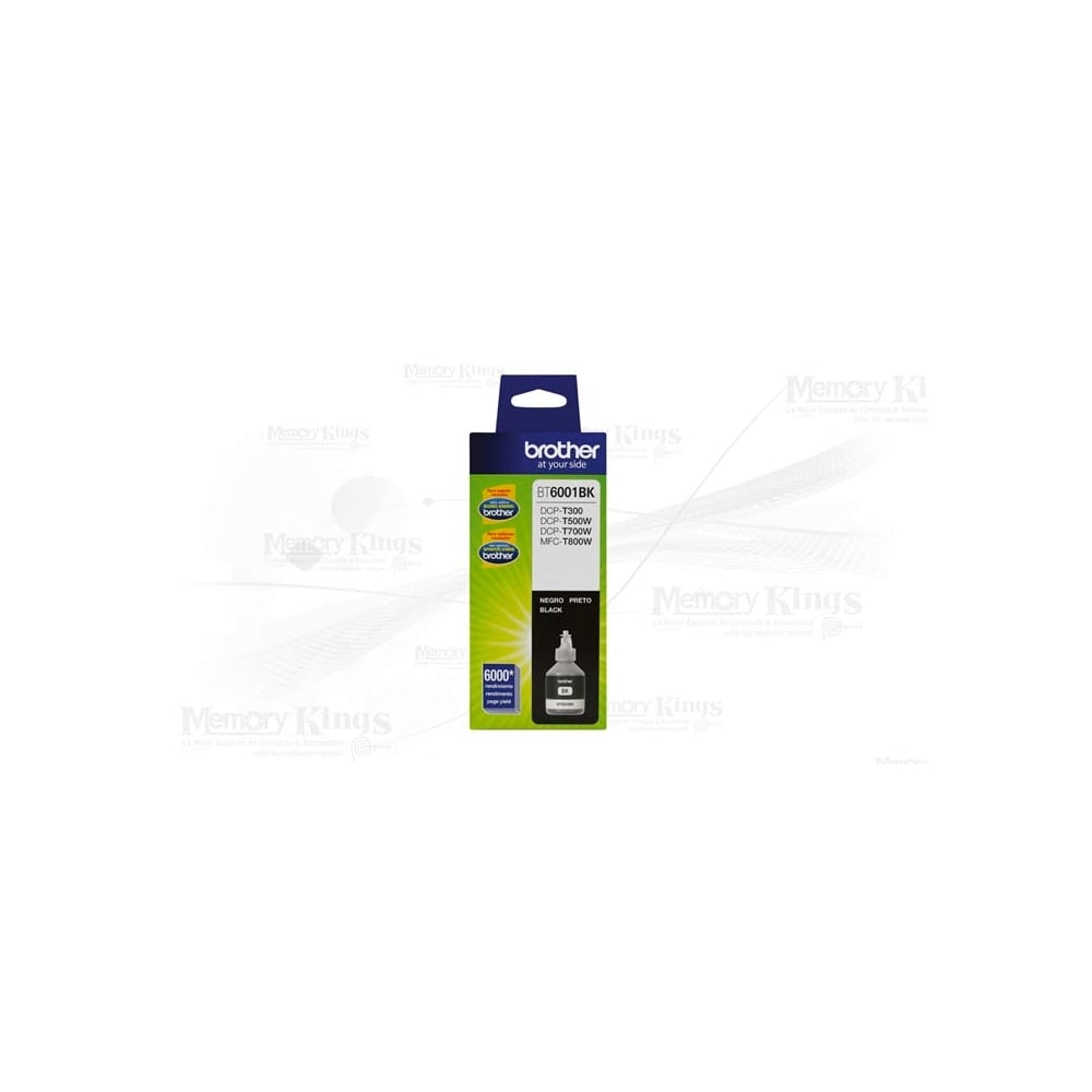 TINTA BROTHER BT6001BK NEGRA PARA IMPRESORAS DCP-T300, T500W Y T700W - ALTA CALIDAD Y RENDIMIENTO - 1