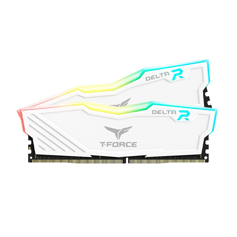 MEMORIA RAM TEAMGROUP T-FORCE DELTA RGB 16GB 3600MHZ DDR4 CL18 BLANCA DUAL CHANNEL - 1