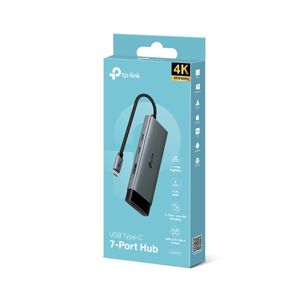 TP-LINK UH7020C HUB USB TYPE-C DE 7 PUERTOS, COMPACTO Y VERSÁTIL PARA UNA CONEXIÓN EFICIENTE - 1