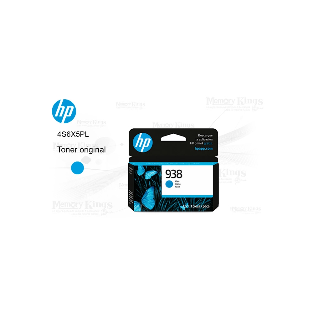 CARTUCHO DE TINTA HP 938 CIAN ORIGINAL - 800 PÁGINAS DE CALIDAD PARA IMPRESIONES VIBRANTES - 1
