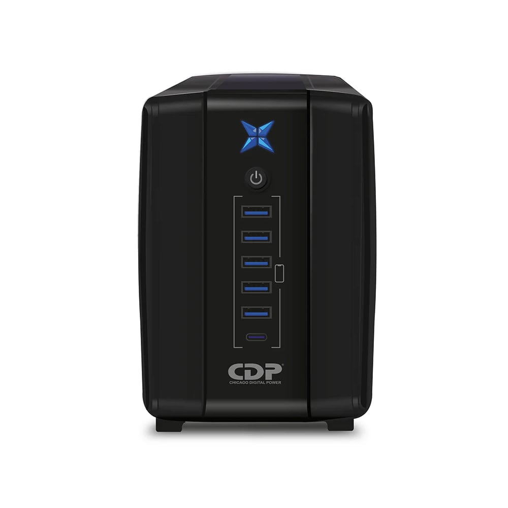 UPS INTERACTIVA CDP R-UPR1008I 1000VA (500W) CON 5 PUERTOS USB - PROTECCIÓN ENERGÉTICA EFICIENTE - 1