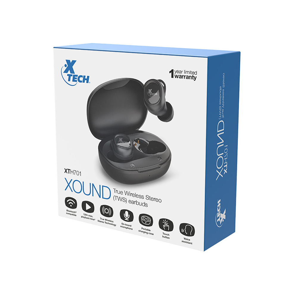 AURICULARES INALÁMBRICOS XTECH XTH-701 - SONIDO ENVOLVENTE PARA MÓVILES, TABLETAS Y AUDIO EN CASA - 1