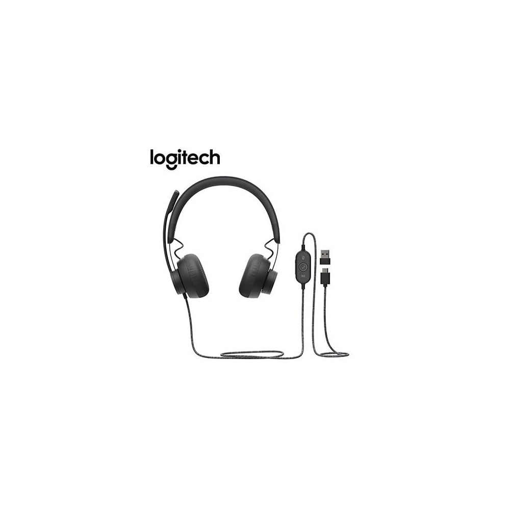AUDÍFONOS LOGITECH ZONE WIRED USB/USB-C CON MICRÓFONO, COLOR NEGRO, COMPATIBLES CON TEAMS - 1