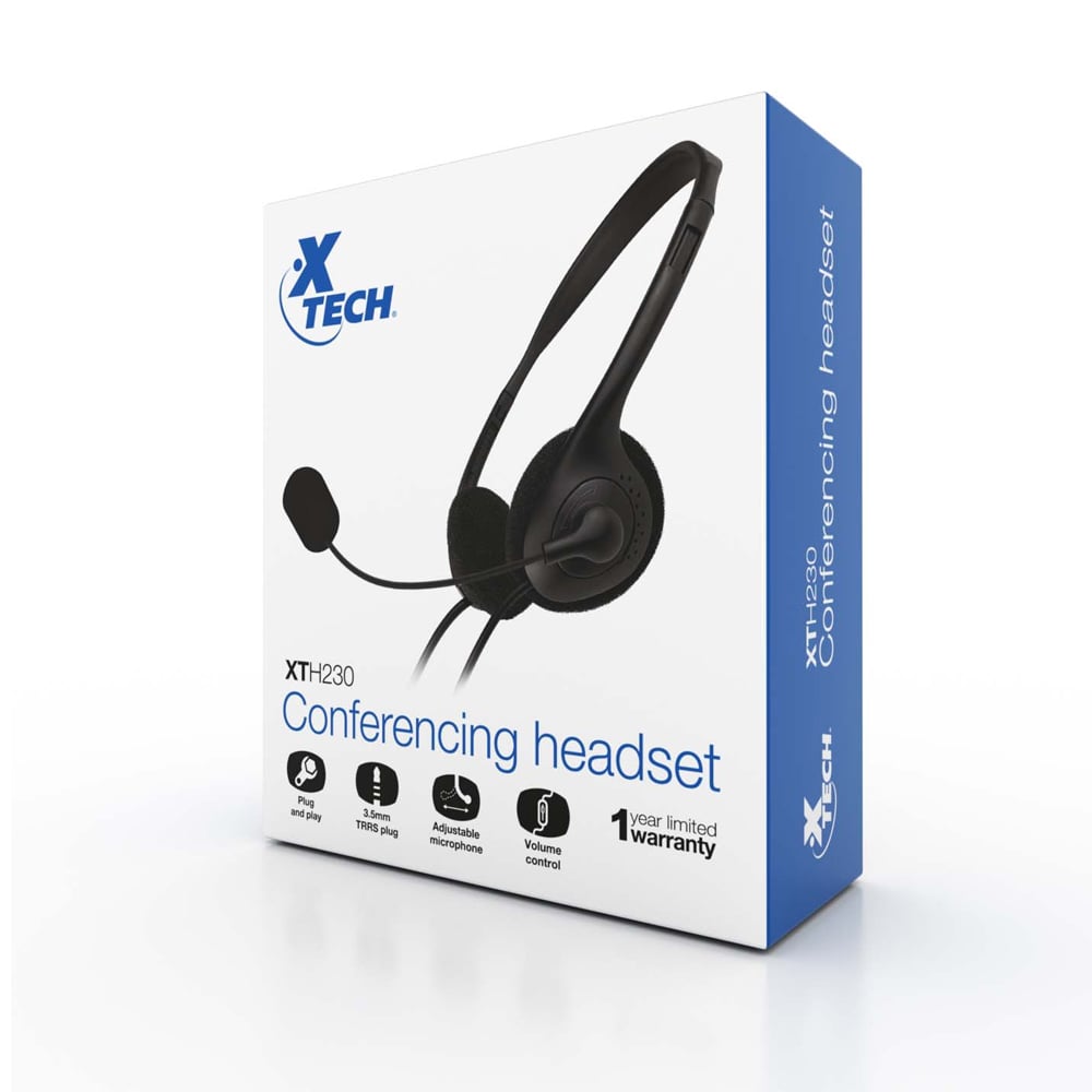 AURICULARES XTECH XTH-230, EN OREJA, CABLEADOS, CON CONECTOR DE 3.5 MM, COLOR NEGRO - 1