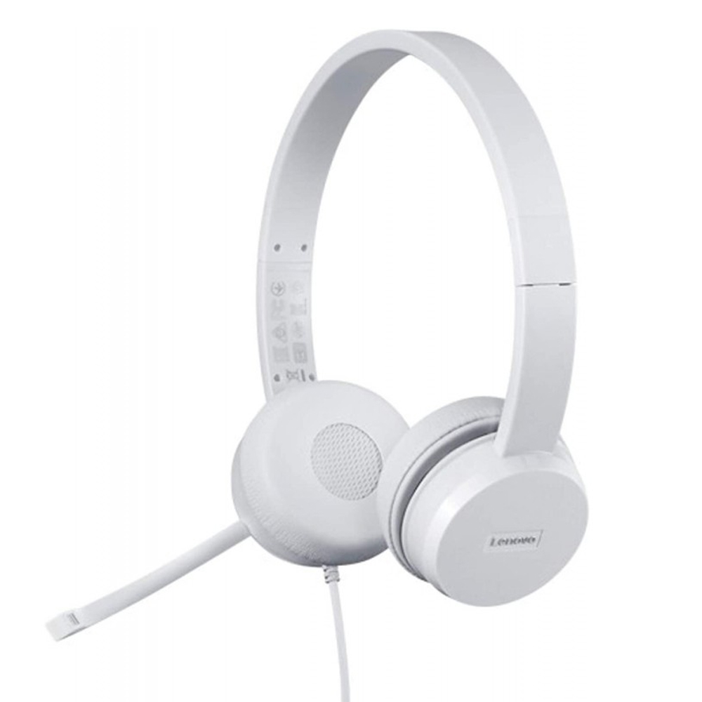 AURICULARES ESTÉREO LENOVO 110 CON MICRÓFONO, USB TIPO-A, COLOR GRIS CLOUD GREY, SONIDO CLARO Y CÓMODO - 1