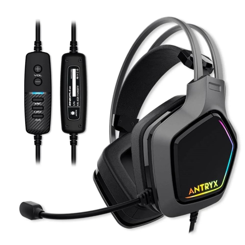 AURICULARES GAMING ANTRYX ENIGMA SE 7.1 CON VIBRACIÓN, RGB Y CONEXIÓN USB - COLOR GRIS - 1