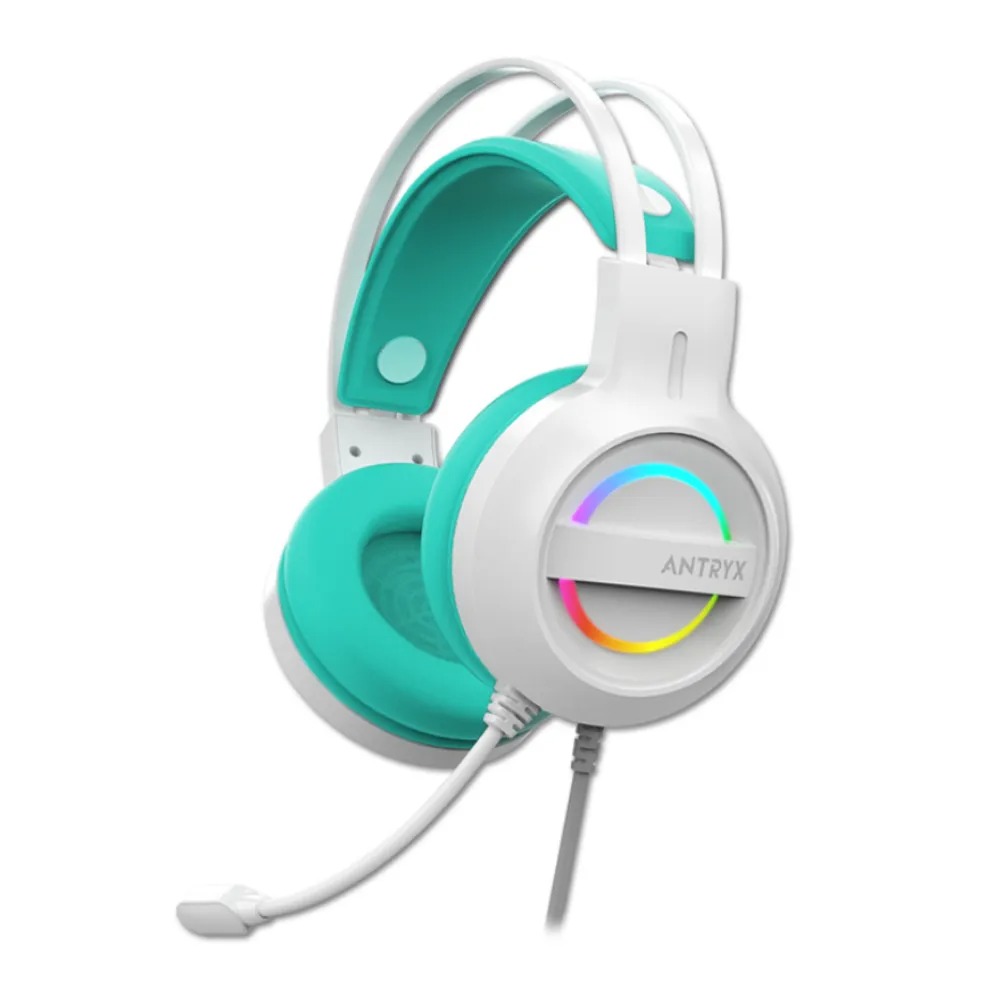 AURICULARES GAMING ANTRYX IRIS-W 7.1, SONIDO ENVOLVENTE, COLOR TURQUESA, COMODIDAD Y ESTILO. - 1