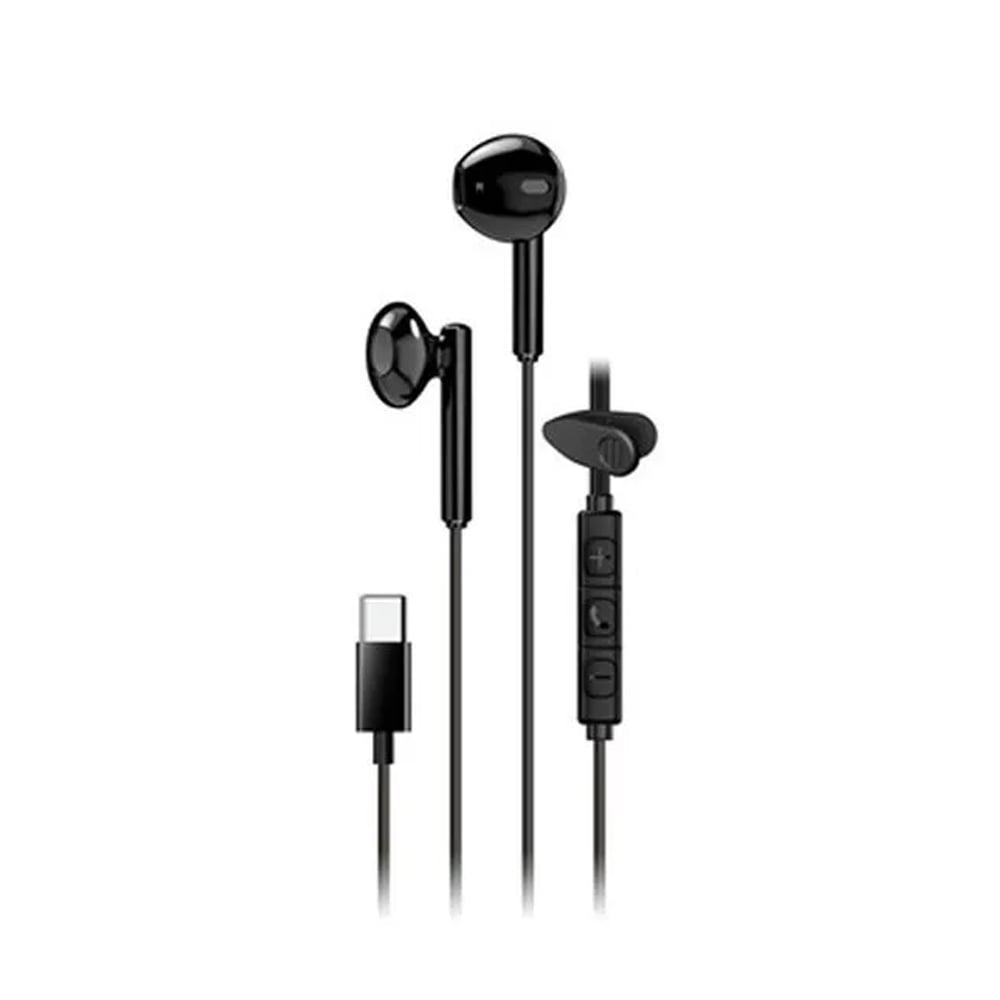 AUDÍFONOS IN-EAR GENIUS HS-M366 CON MICRÓFONO Y CONEXIÓN USB-C, COLOR NEGRO, SONIDO DE ALTA CALIDAD - 1