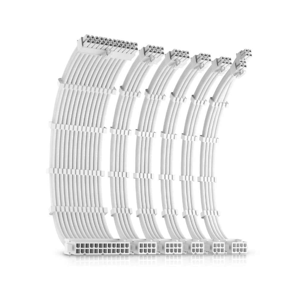 CABLE DE EXTENSIÓN PSU ANTEC KIT GRIS/BLANCO – MEJORA LA CONEXIÓN DE TU PC GAMING Y ACCESORIOS - 1