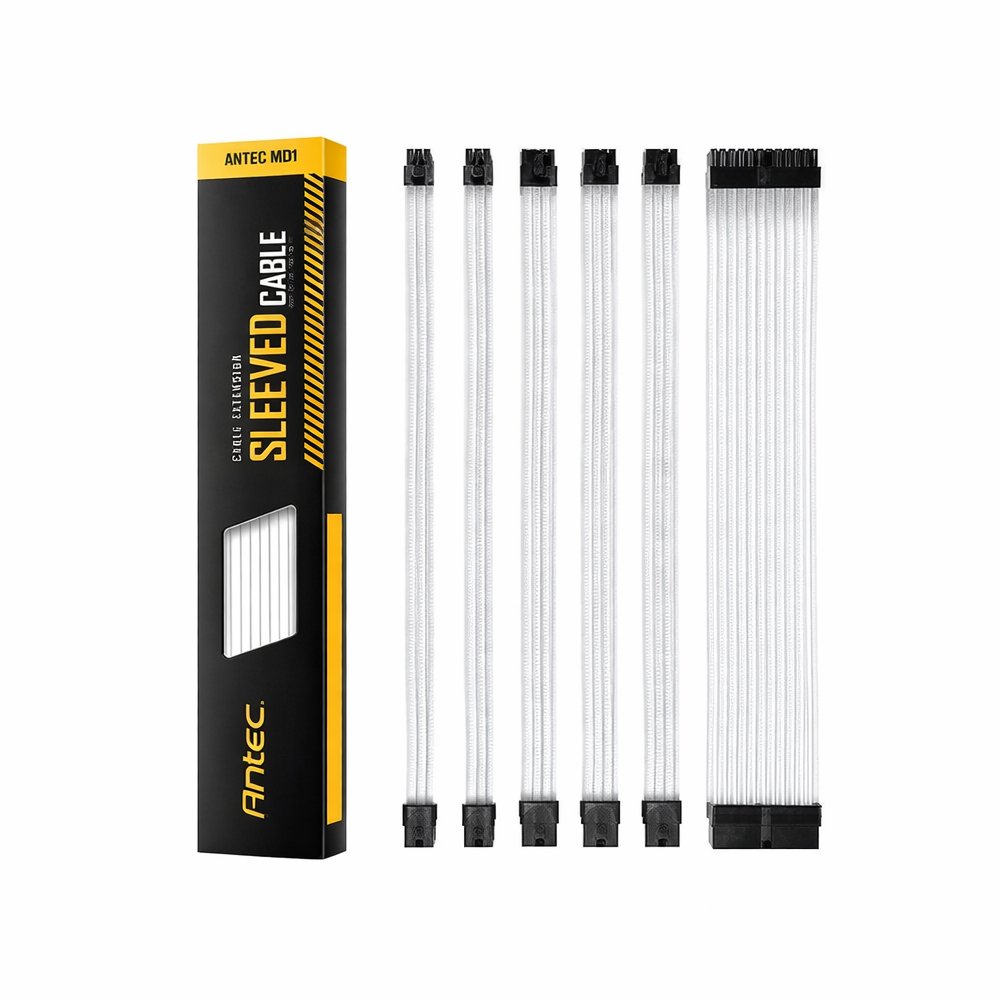 KIT DE EXTENSIÓN DE CABLE PSU ANTEC BLANCO - MEJORA LA CONECTIVIDAD Y ORGANIZACIÓN DE TU PC - 1