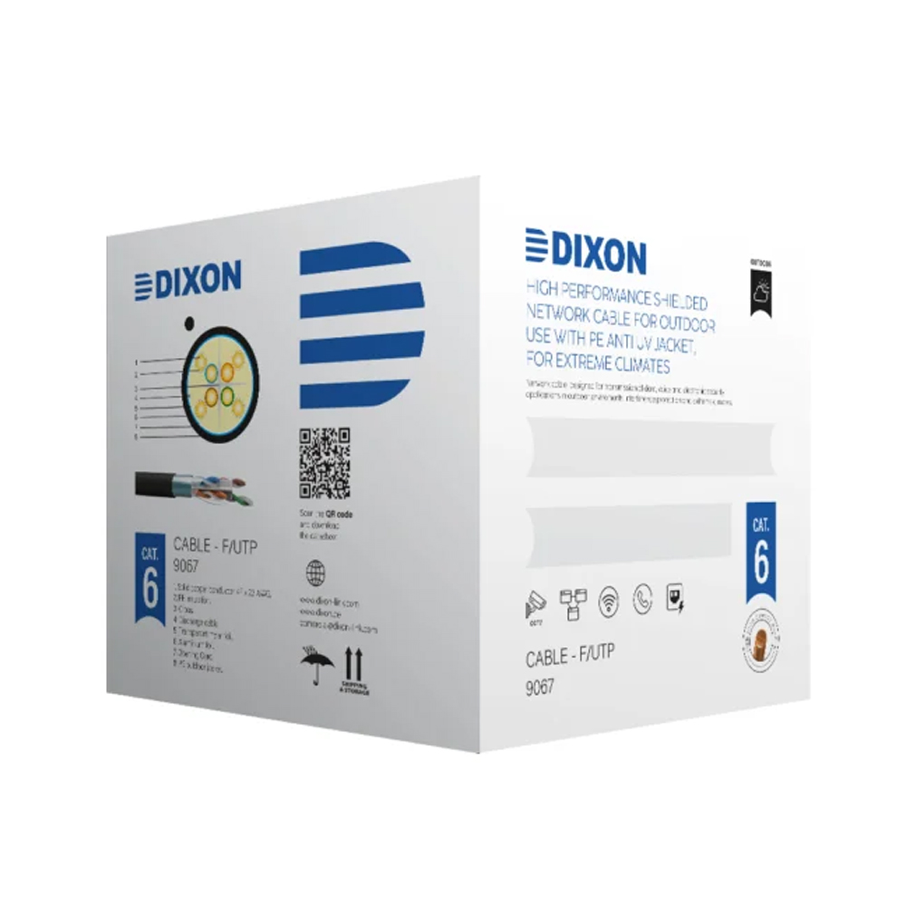 CABLE DE RED CAT 6 EXTERIOR 305 MTS DIXON 9067 - VELOCIDAD Y CONECTIVIDAD PARA REDES ESTABLES - 1