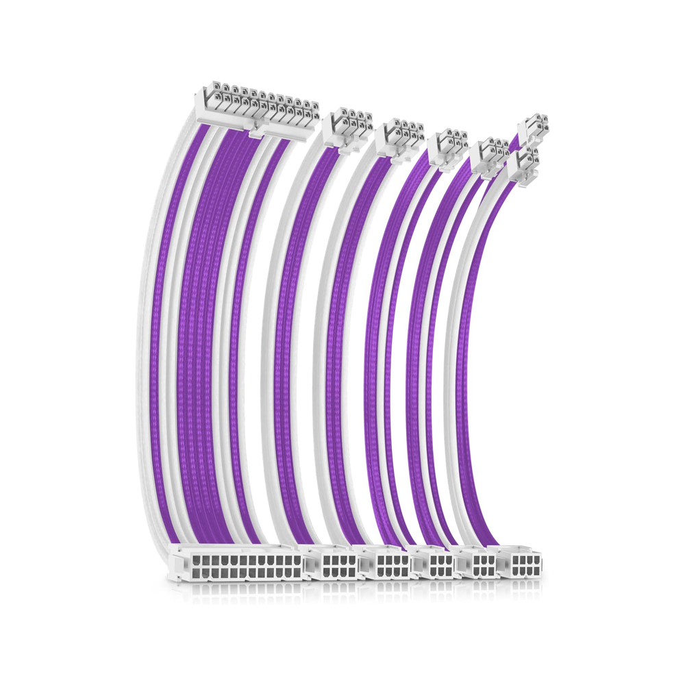 KIT DE EXTENSIÓN DE CABLE ANTEC PSU PURPLE/WHITE - CONECTA TU PC CON ESTILO Y EFICIENCIA - 1